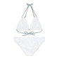 'Not a Dude' Women's Printed White Strappy Bikini Set