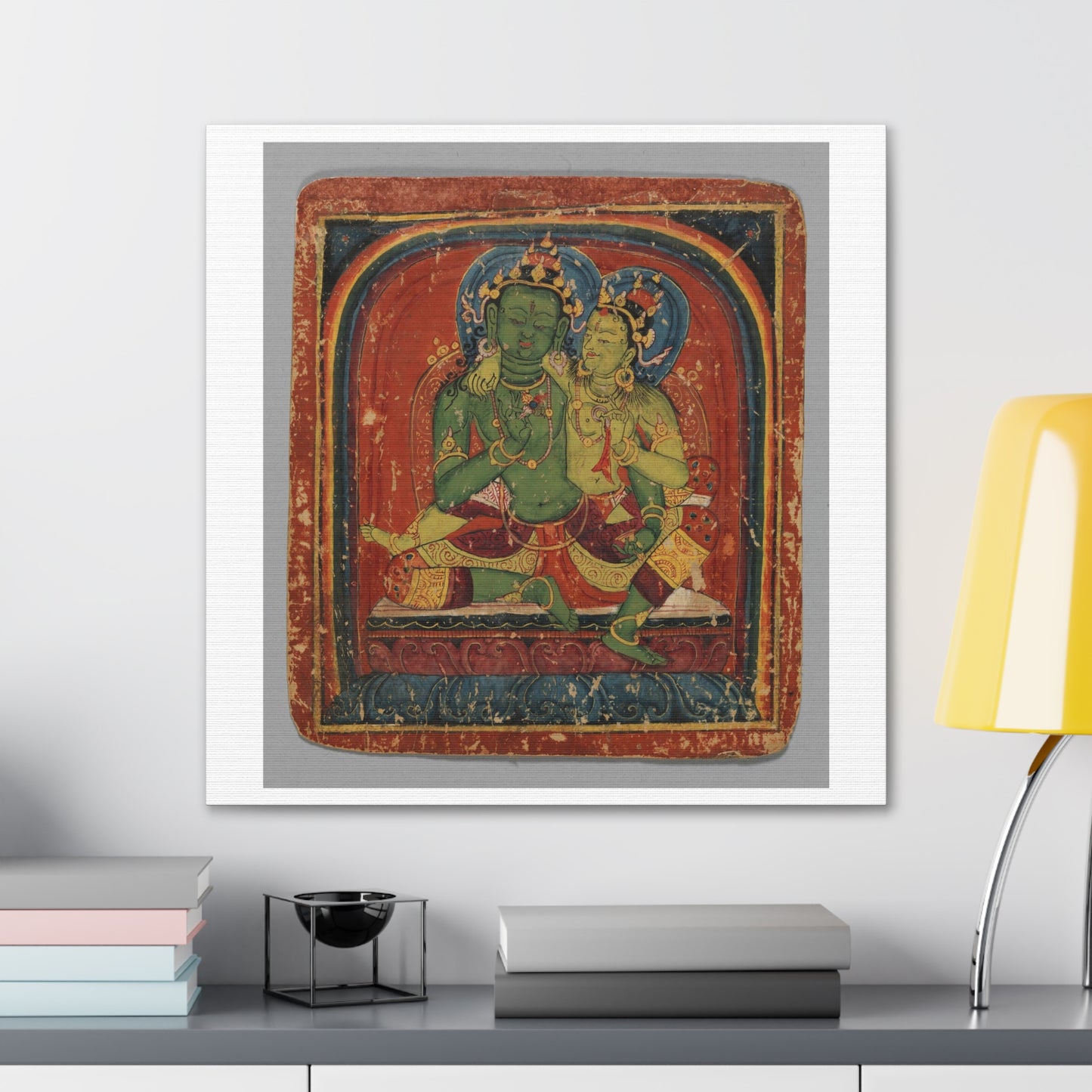 Initiation Card 'Tsakali' Vajrapani (circa 1420), Tibet, Art Print from the Original on Canvas