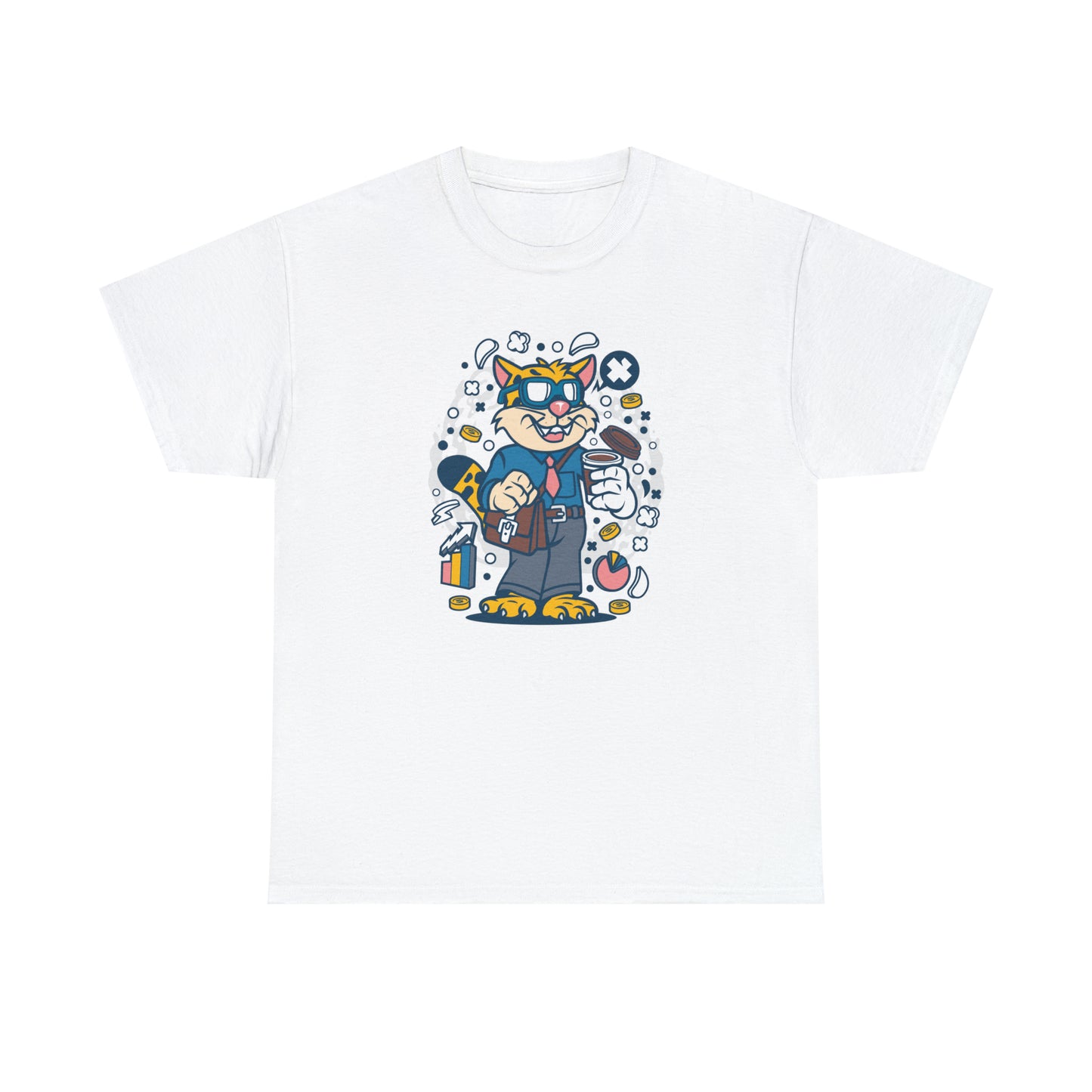 Leopard Businessman Cartoon T-Shirt