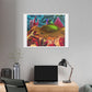 Digital Pastiche Abstract Art 'Designed by AI' Satin Canvas Print
