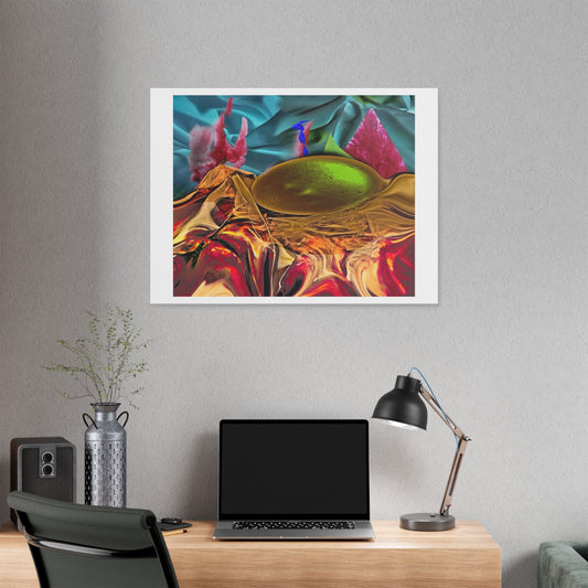 Digital Pastiche Abstract Art 'Designed by AI' Satin Canvas Print