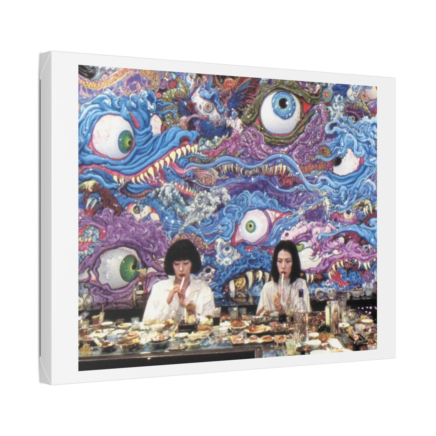 Psychedelic Japan Abstract Art 'Designed by 'AI Canvas Art Print