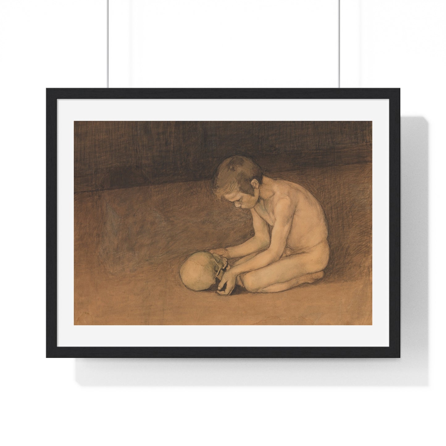Boy with Skull (1893) by Magnus Enckell, from the Original, Framed Print