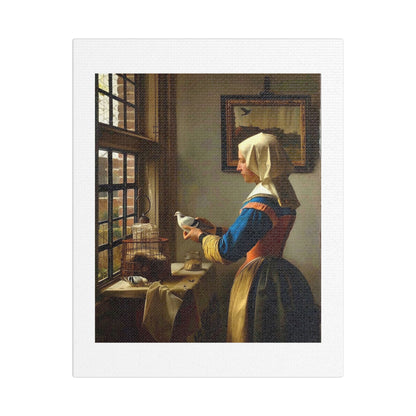 Portrait of a Flemish Woman with her Pet Dove, Renaissance Art 'Designed by AI' Print on Canvas