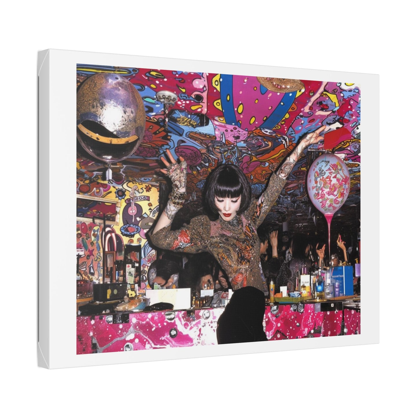 Psychedelic Japan VI Abstract Art 'Designed by 'AI Canvas Art Print