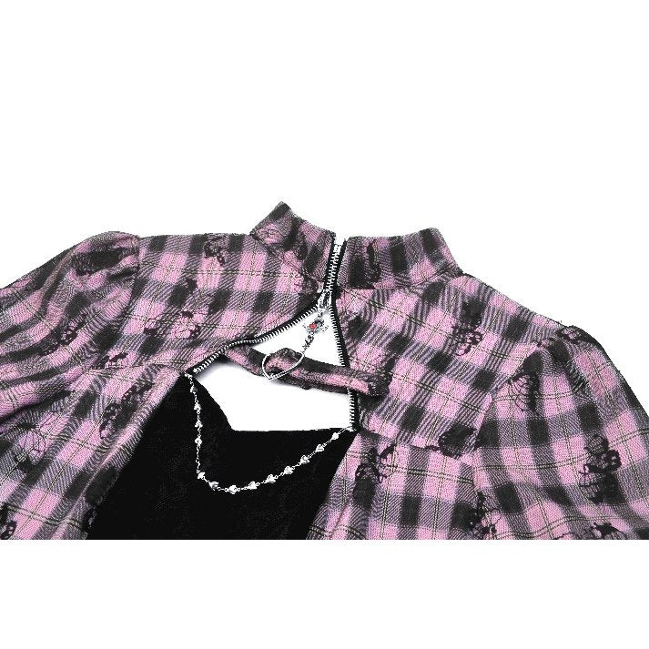 Dark in Love Ellery Big Pink Butterfly Doll Bell-Sleeve Dress