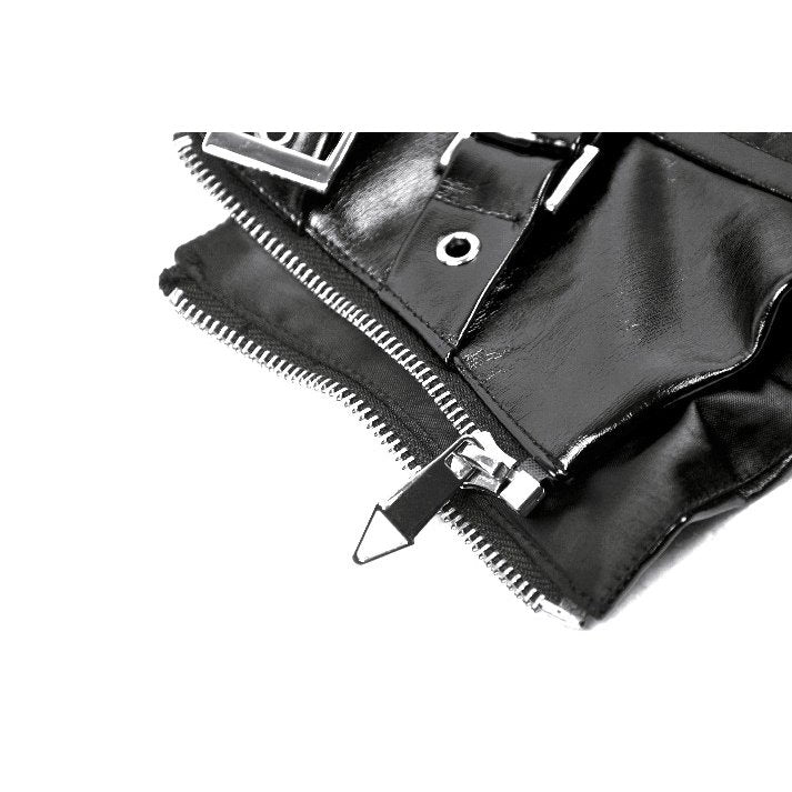 Dark in Lia Punk Love Patent Leather Waist Corset with Metal Accents