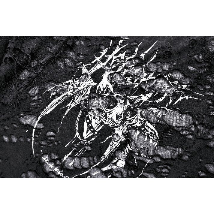 Dark in Love Yvette Black Distressed Graphic Tank Top