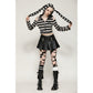 Dark in Love Xianne Prison Bunny Striped Hooded Crop Top