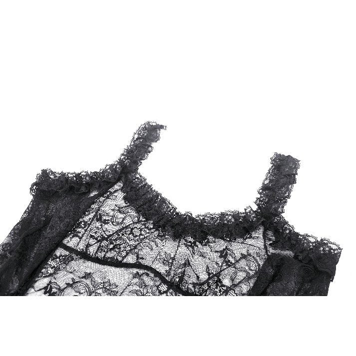 Dark in Love Delaney Gothic Romantic Lace Flare-Sleeve Top