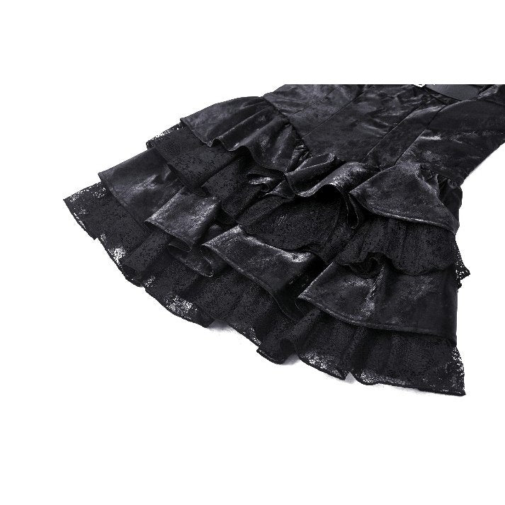 Dark in Love Harriet Punk Shiny Faux Leather Layered Dress