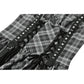 Dark in Love Ida Punk Grey Tartan Metal-Studded Dress