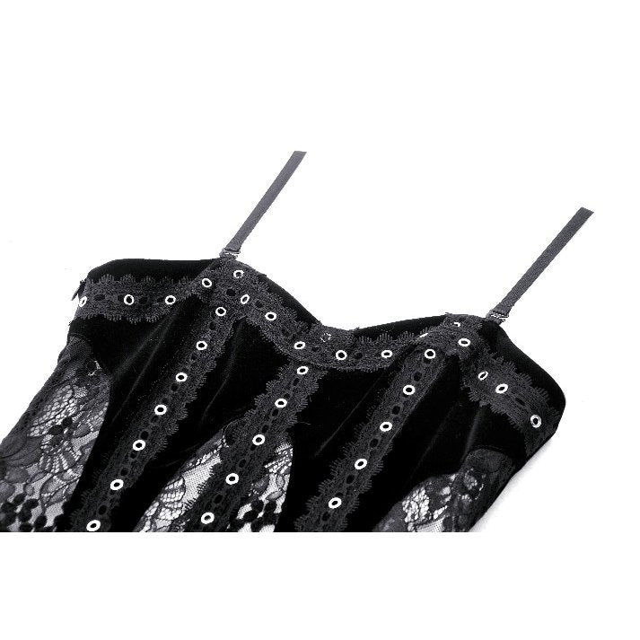 Dark in Love Fia Romantic Gothic Hollow Waist Maxi Dress