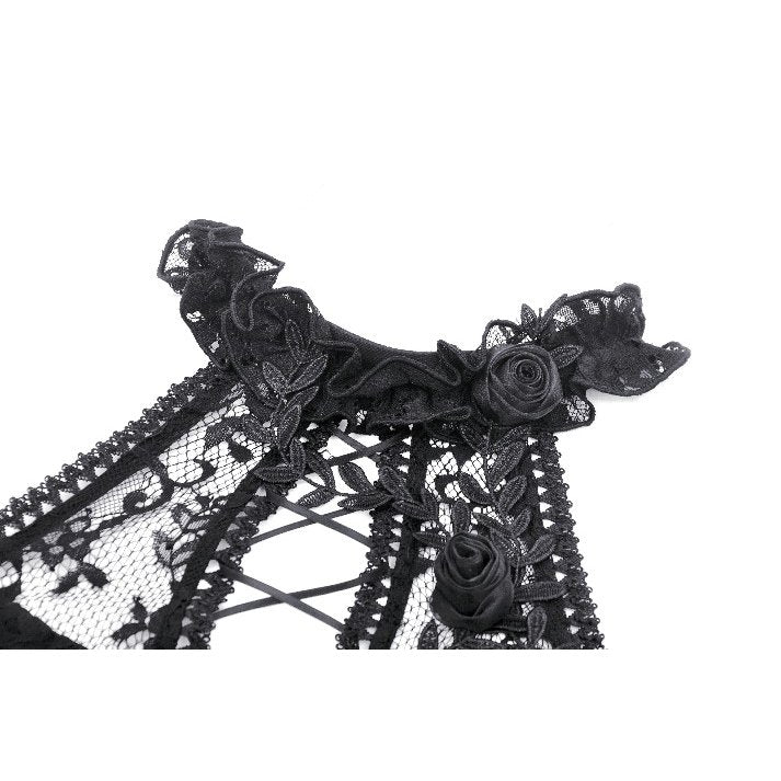 Dark in Love Gem Gothic Vine Lace-Tail Dress