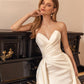 Satin Sheath Luxury Backless Dress with Two-Way Detachable Train