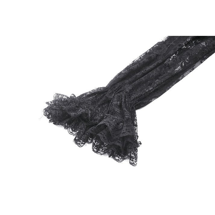 Dark in Love Cosette Elegant Gothic Off-Shoulder Ruffle Maxi Dress