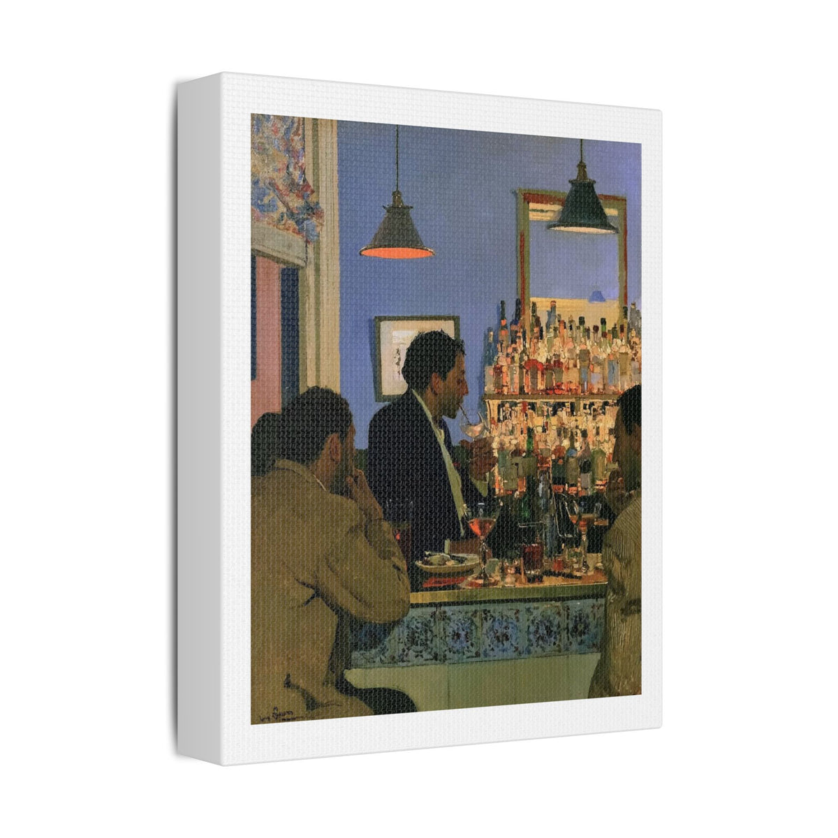 Café Art IV, Print on Satin Canvas, Stretched