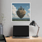 Levitated Mass Suspended Above a Beautiful Landscape II 'Designed by AI' Canvas Art Print