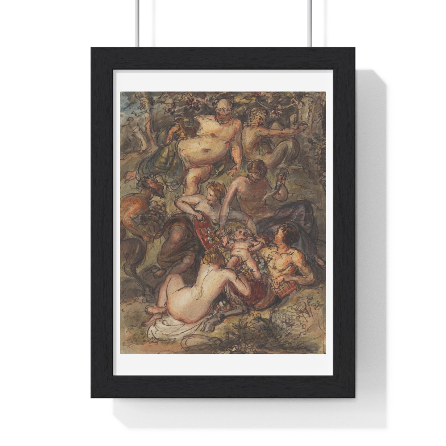 Scene of a Bacchanalia by Robert and/or Mary Smirke, from the Original Art Print on Canvas