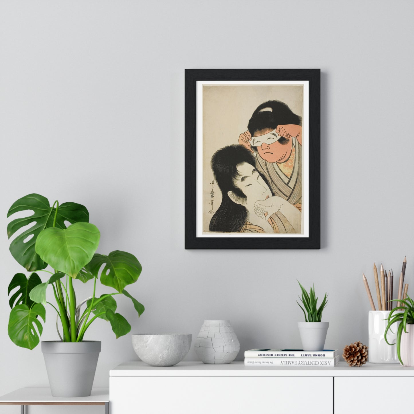 Yamauba with Kintaro Holding a Toy Mask (1794–1809) by Kitagawa Utamaro, from the Original, Framed Art Print