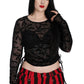 Banned Groove is All Around Mesh Top with Flock Bat Print