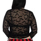 Banned Groove is All Around Mesh Top with Flock Bat Print