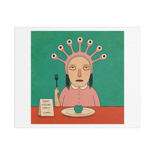 Today Feeling Empty, Cartoon Art Print on Canvas