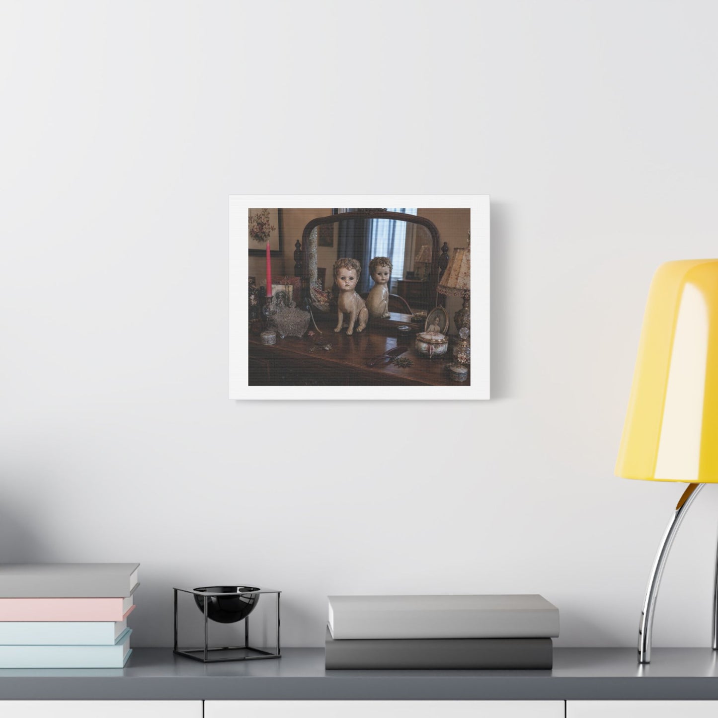 Eclectic Vintage Dressing Table 'Designed by AI' Art Print on Canvas