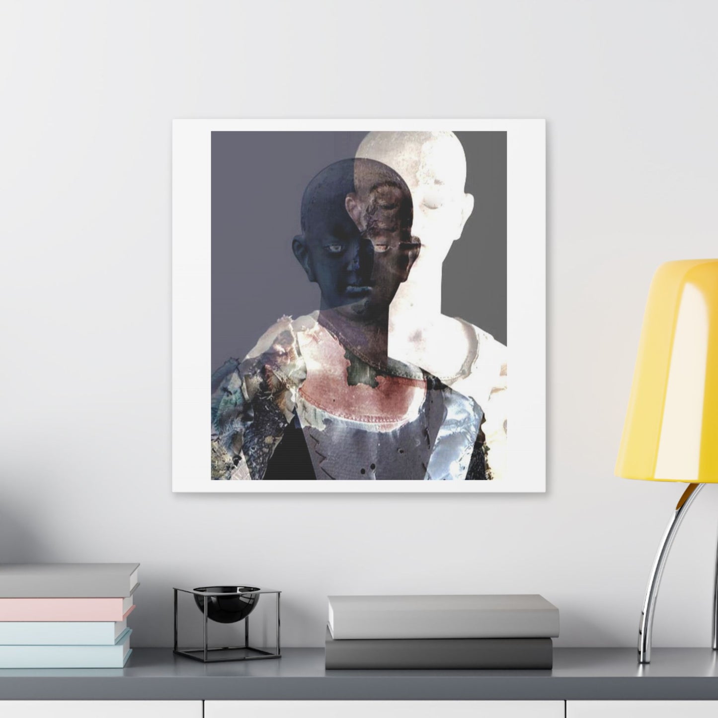 Awake, Collage Photo Manipulation 'Designed by AI' Canvas Art Print