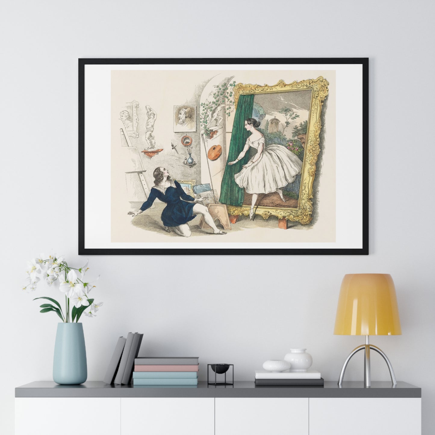 Vintage Advertisement for Balet Des Malers Traumbild featuring Fanny Elssler (1810-1884) from the Original, Framed Art Print