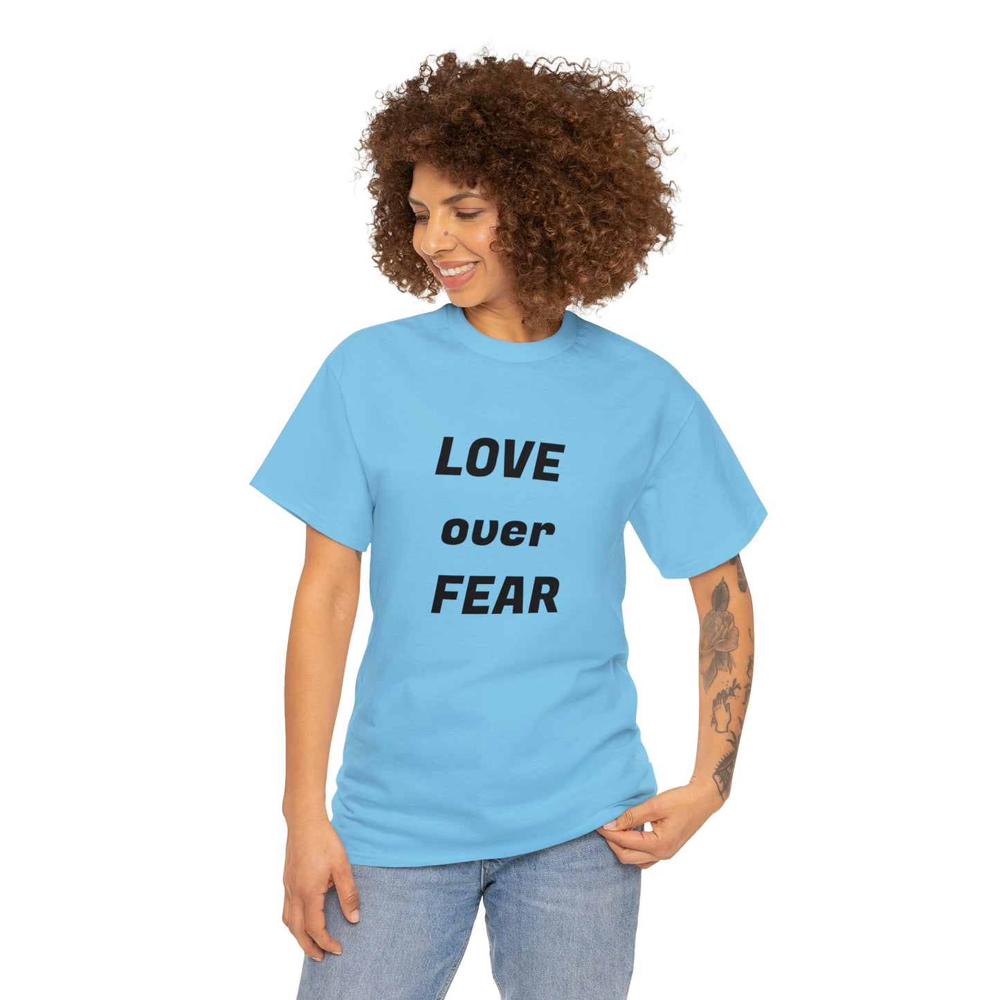 'Love Over Fear' Cotton T-Shirt