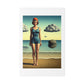 Woman at the Beach, Rene Magritte Art Style 'Designed by AI' Canvas Art Print