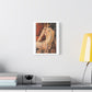 Abstract Mosaic Nude on Ornate Tapestry, Art Print on Satin Canvas, Stretched