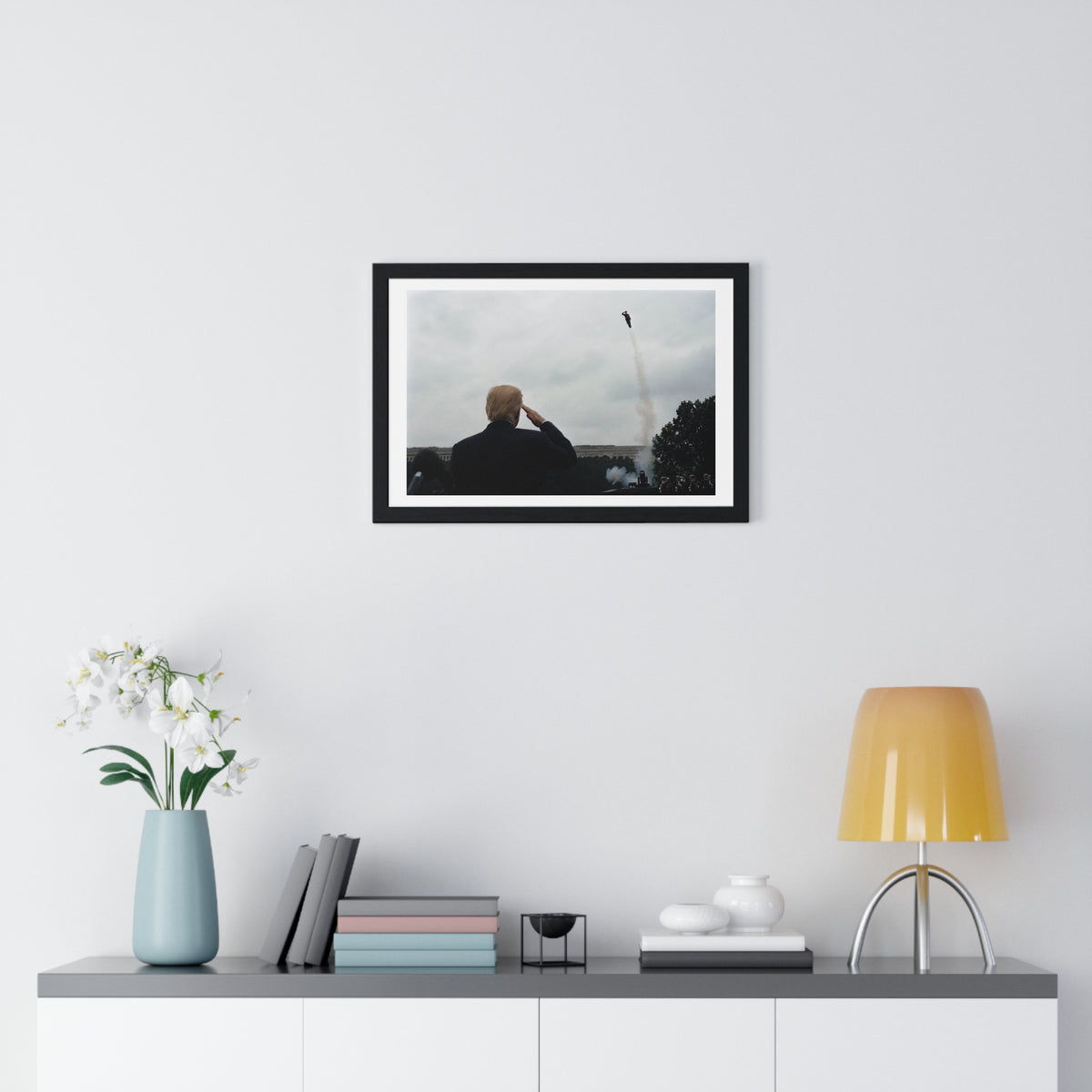 Donald Trump Salutes, Surreal Decor Art, Large Framed Print