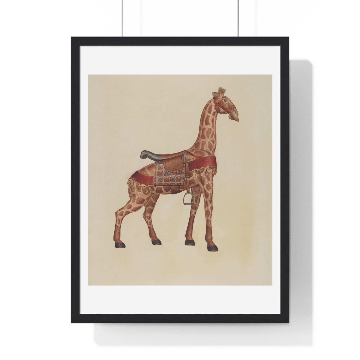 Carousel Giraffe (circa 1939) Illustration by Henry Tomaszewski, from the Original, Framed Print