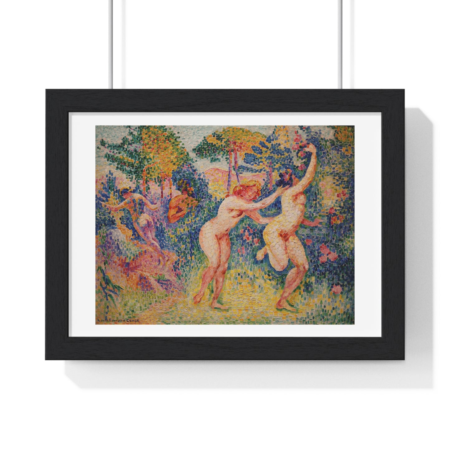 Giclée Print Depicting Two Running Nymphs (1906) by Henri-Edmond Cross from the Original, Framed Art Print