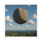 Levitated Mass Suspended Above a Beautiful Landscape 'Designed by AI' Canvas Art Print