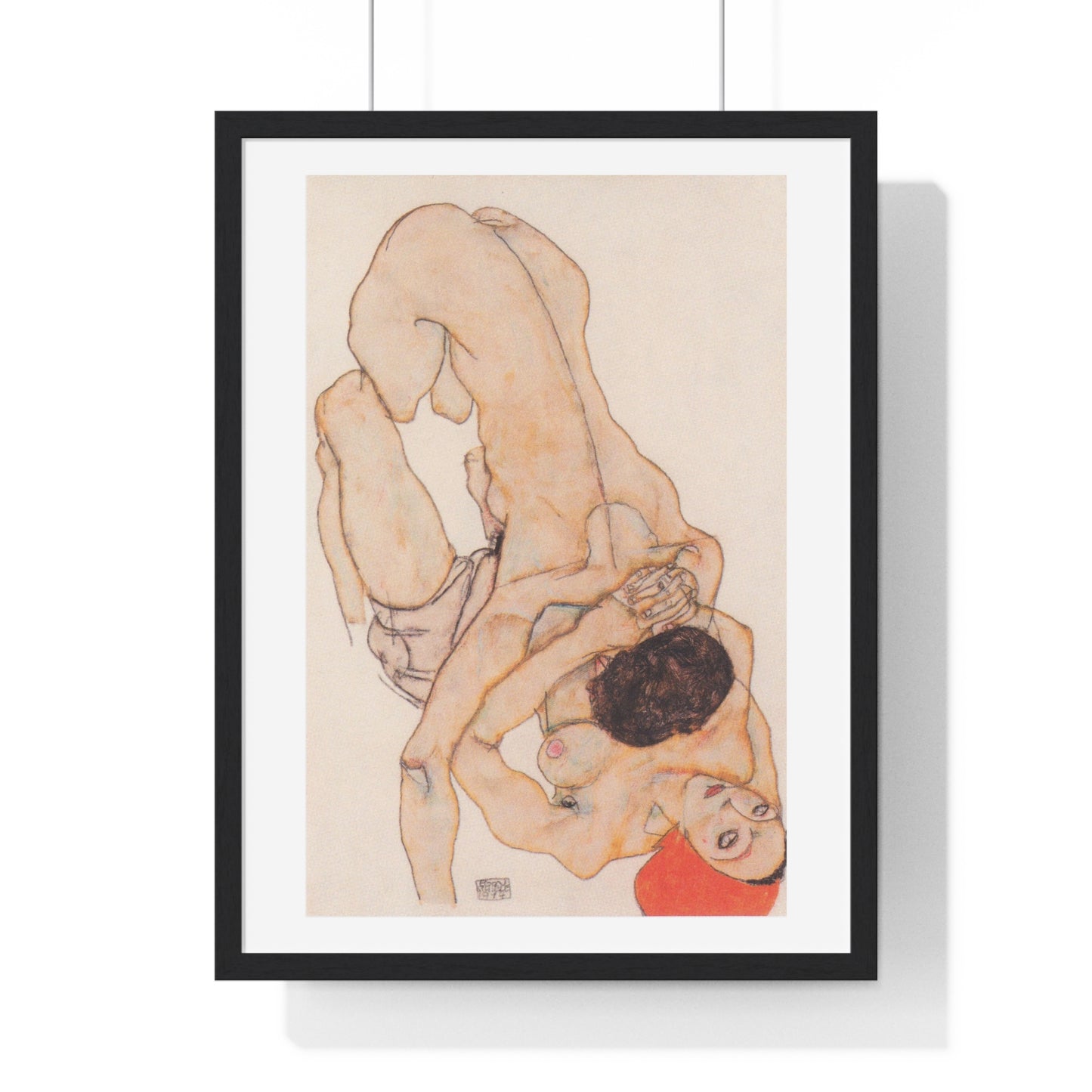 Lesbisches Liebespaar (1914) 'Lesbian Lovers' by Egon Schiele Art Print from the Original Watercolour