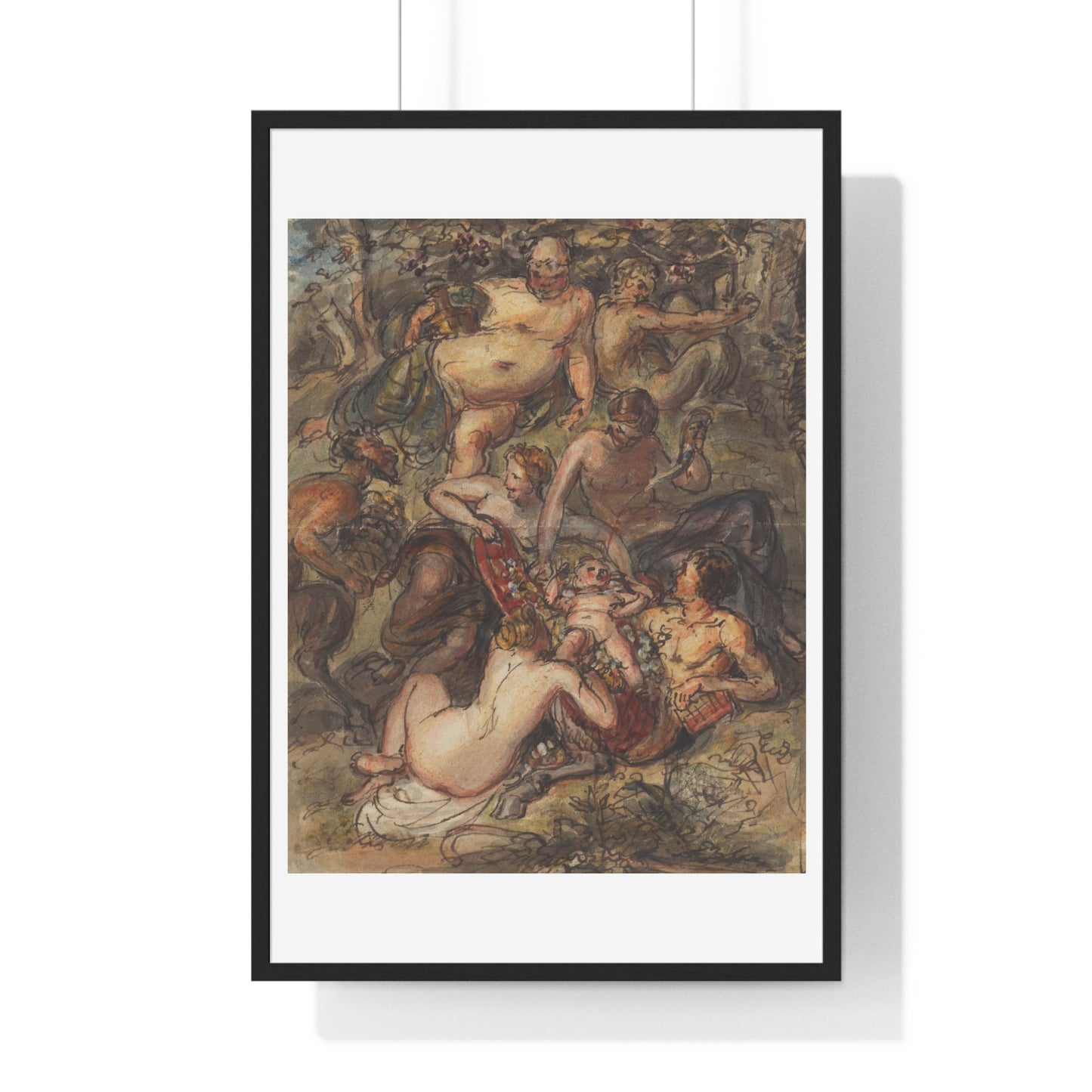 Scene of a Bacchanalia by Robert and/or Mary Smirke, from the Original Art Print on Canvas