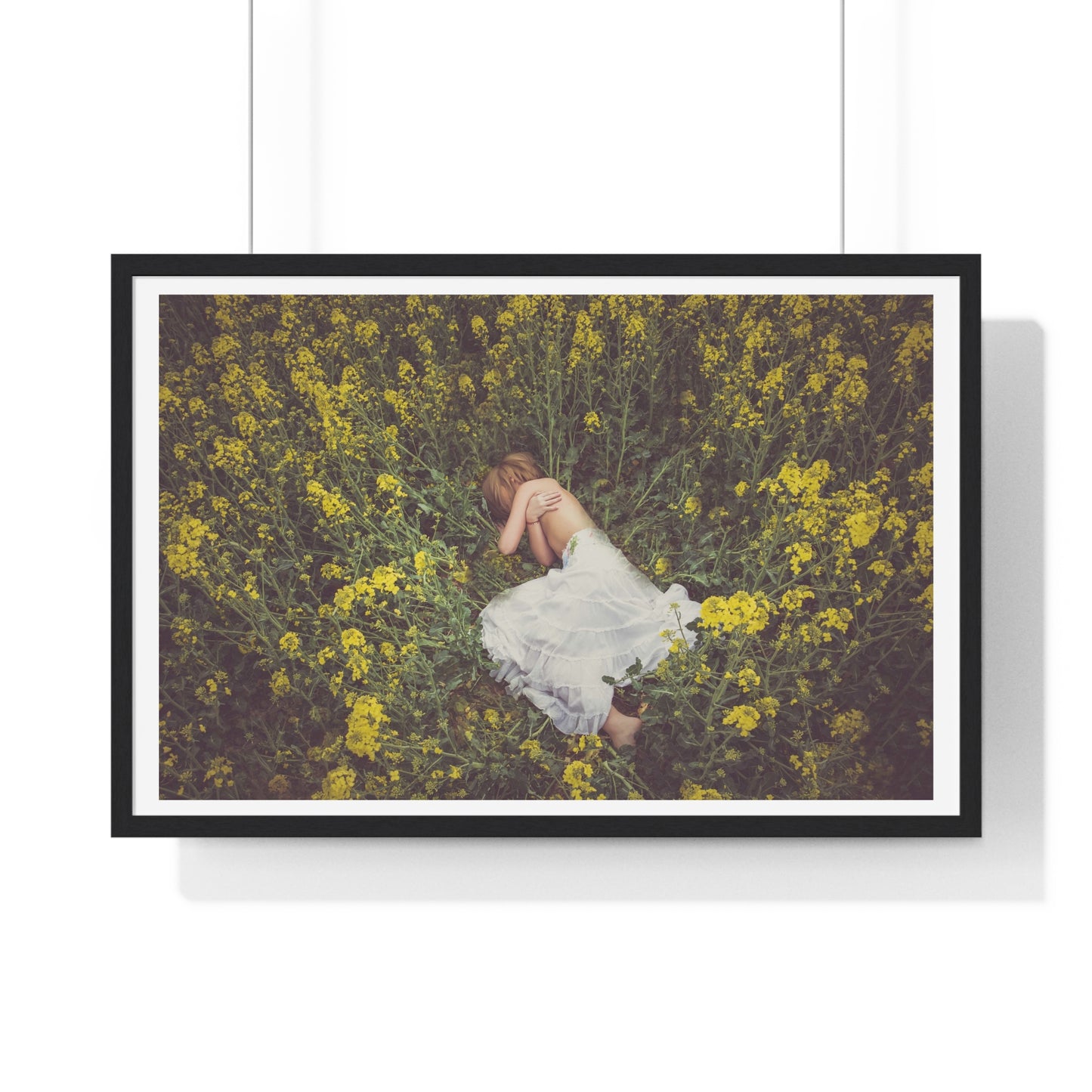 Asleep in the Rapeseed Field 'Designed by AI' Framed Art Print