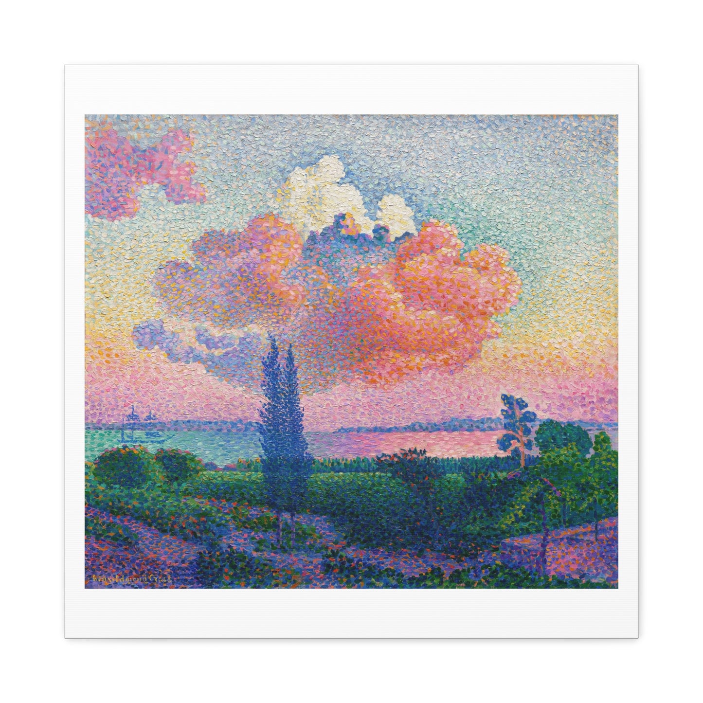 The Pink Cloud (1896) by Henri-Edmond Cross, Art Print from the Original on Canvas