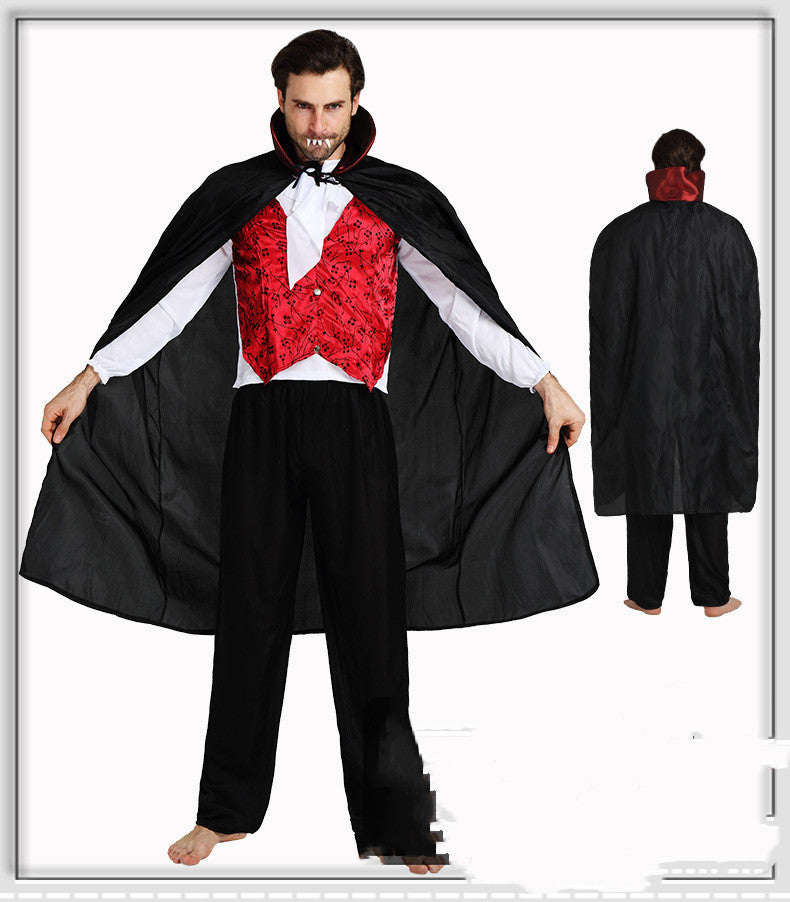 Dracula Halloween Vampire Stage Show, Unisex Fancy Dress Costume