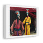 Peacocks as 16th Century Samurai Photorealism Art Print 'Designed by AI' on Satin Canvas