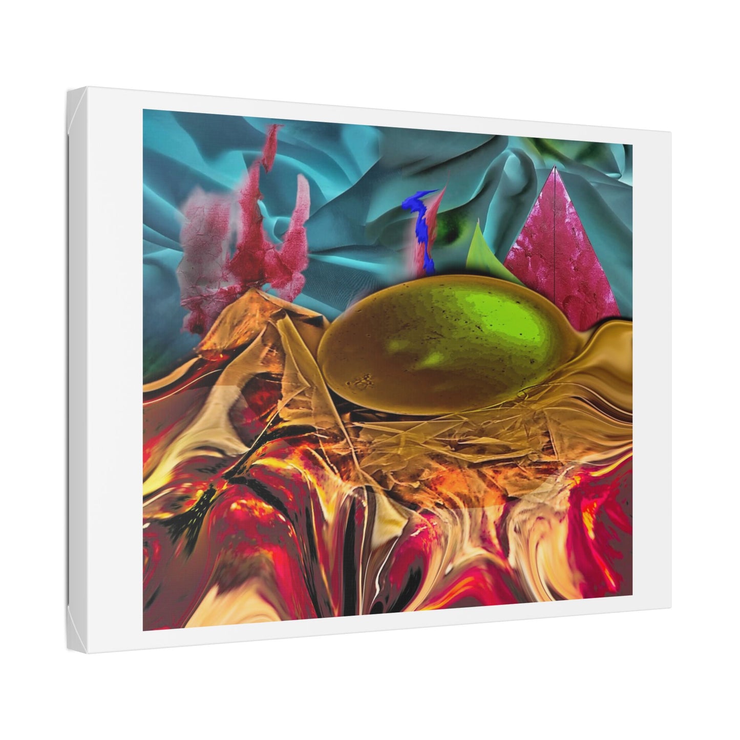 Digital Pastiche Abstract Art 'Designed by AI' Satin Canvas Print