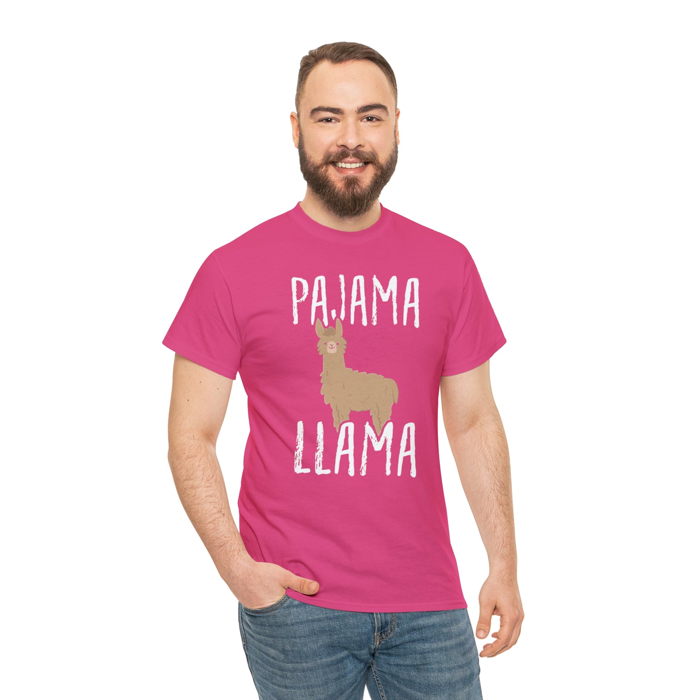 Pyjama Llama Heavy Cotton T-Shirt Quirky Women's Men's