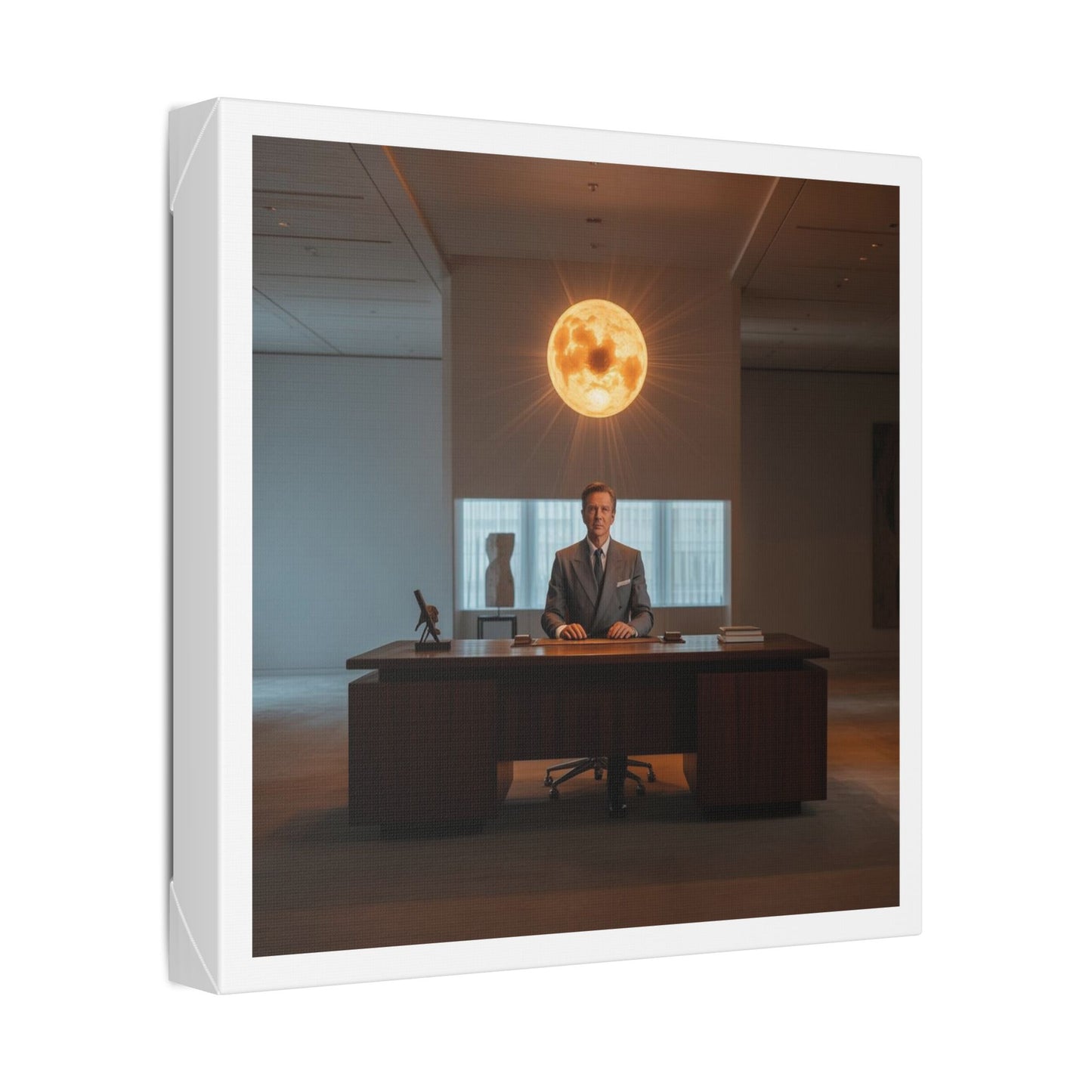 Boss Never Leaves the Building Without His Own Sun 'Designed by AI' Canvas Art Print