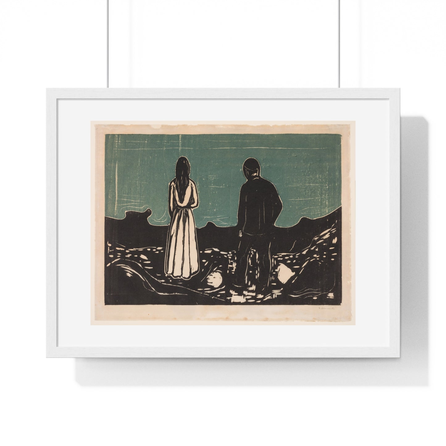 Two People. The Lonely Ones (1899) by Edvard Munch, from the Original, Framed Print