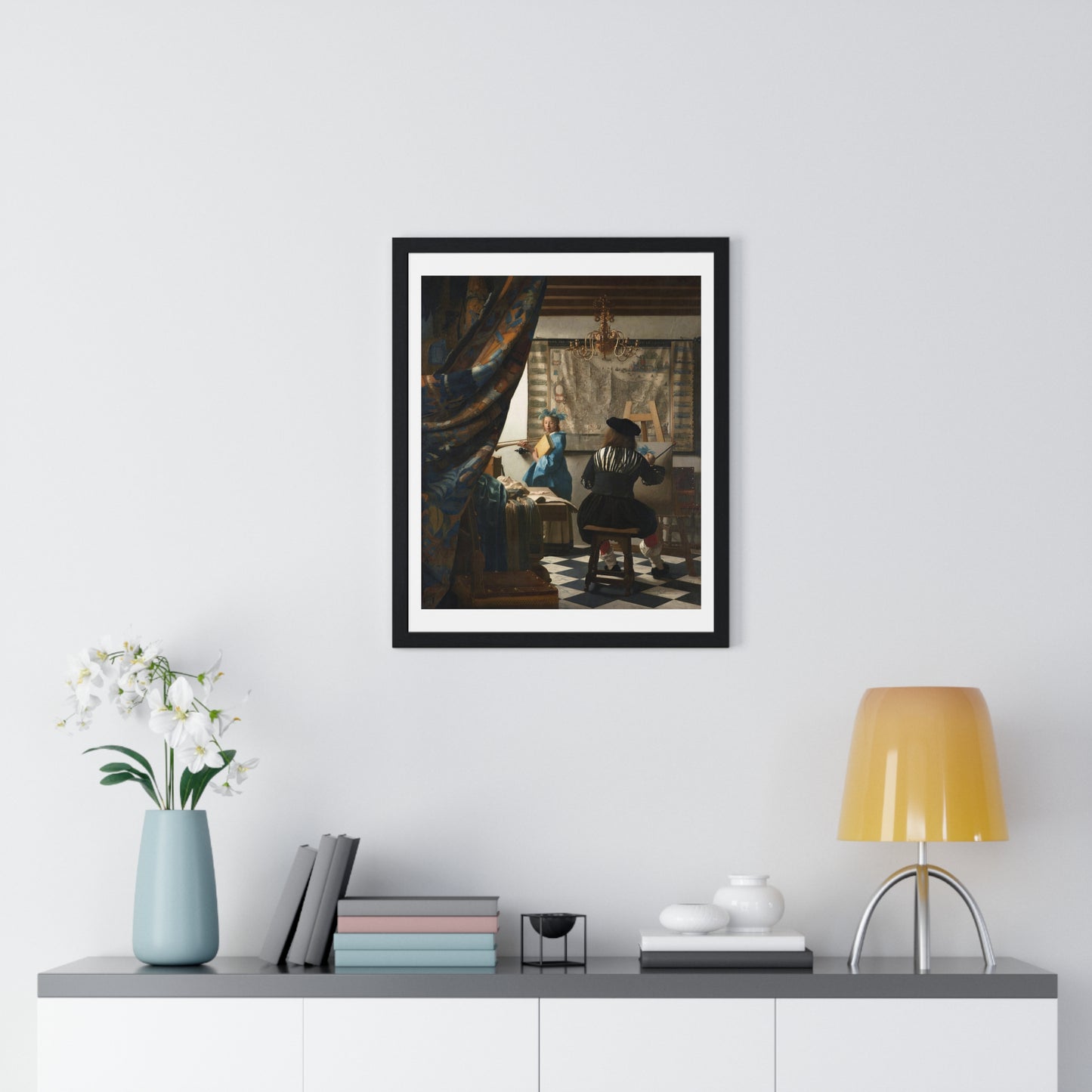 The Allegory of Painting (1666 –1668) by Johannes Vermeer, from the Original, Framed Art Print