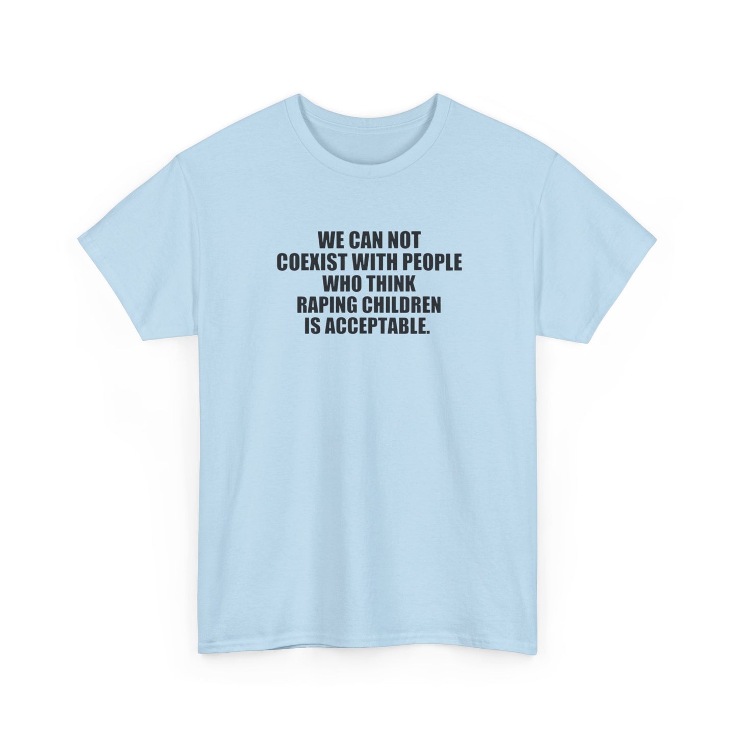 We Cannot Co-Exist with People Who Think Raping Children is Acceptable, Politics T-Shirt
