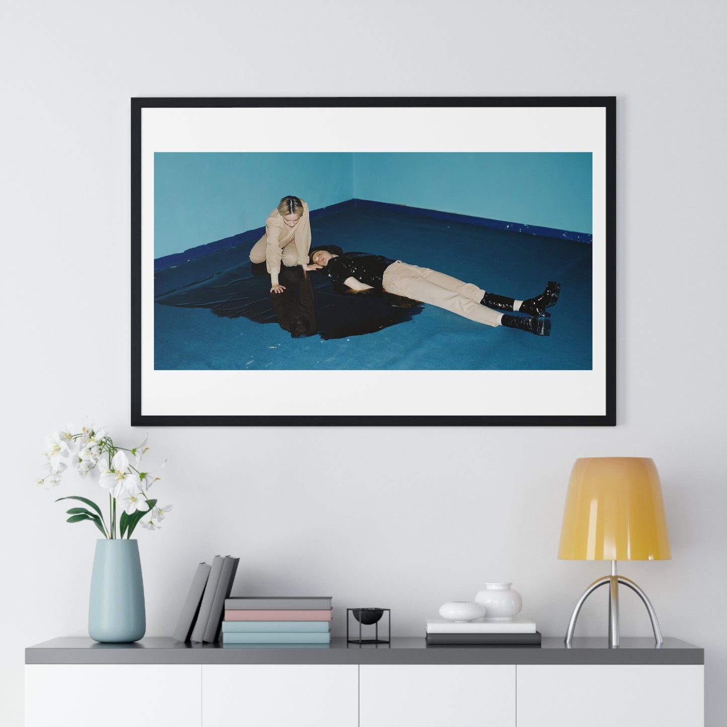 Macabre Death and Existential Exploration 'Designed by AI' Framed Art Print